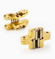 00H0205 - 2 3/8" Satin Brass SOSS  Invisible Hinges, pair