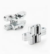00H0215 - 2 3/8" Satin Chrome SOSS  Invisible Hinges, pair
