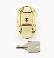 00S5550 - Brass Plate Locking Draw Latch