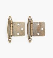 03W1218 - Belwith Standard Antique Brass Flush Hinges, 6 pairs