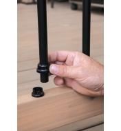 Snapping in a baluster and sliding the collar over the base