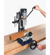 Creating a mortise in a wooden block using the Rikon Sliding-Table Benchtop Mortiser