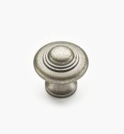 02W1272 - 1 5/16" x 1 1/4" Antique Pewter Ring Knob