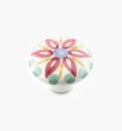 01W3103 - Red Floral Knob