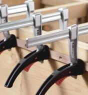 Bessey KliKlamps being used to hold a cabinet assembly together