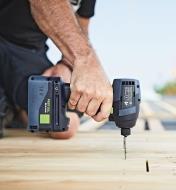 Using the Festool TID 18 Cordless Impact Screwdriver on a construction site