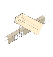 Illustration of Right-Angle Joiners joining a central beam to a side rail