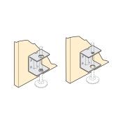 Illustrations of panel brackets used with leveller feet