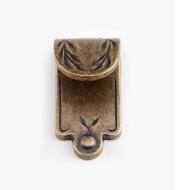 02A0503 - Leaf Finger Pull, Antique Brass