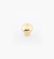 02W1401 - 1/2" × 1/2" Round Brass Knob, Polished Brass