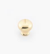 02W1402 - 3/4" × 3/4" Round Brass Knob, Polished Brass