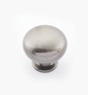 02W1434 - 1 1/4" × 1 1/8" Round Brass Knob, Antique Nickel