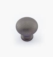 02W1453 - 1" × 1" Round Brass Knob, Pewter