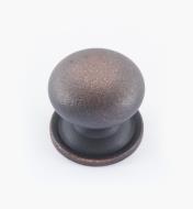 02W1552 - Bouton bombé en laiton de 1 3/16 po × 1 1/8 po, fini vieux bronze