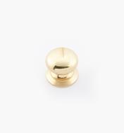 02W2706 - 5/8" × 5/8" Round Brass Knob, Polished Brass