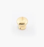 02W2708 - 5/8" × 5/8" Round Brass Knob, Polished Brass