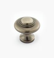 02W3043 - 1 5/16" x 1 1/4" Cast Brass Ring Knob, Antique Nickel