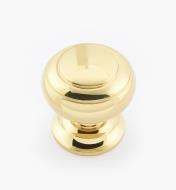 02W3207 - Polished Brass Suite - 1 1/2" x 1 1/2" Turned Brass Ring Knob