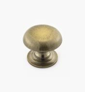 02W3228 - Antique Brass Suite - 1 1/4" x 1 1/16" Turned Brass Dome Knob