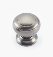 02W3307 - Antique Nickel Suite - 1 1/2" x 1 1/2" Turned Brass Ring Knob