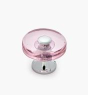 01A3725 - Tinted Glass Disc Knob, Pink