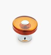 01A3735 - Bouton circulaire en verre, orange