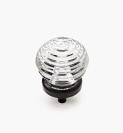 01A3841 - Glass Ringed Ball Knob, Oil-Rubbed Bronze base
