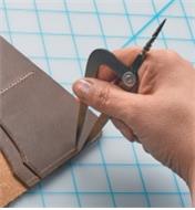 Marking stitch lines in a leather folder with Offset Dividers