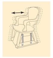 Illustration showing the back and forth motion of a glider chair