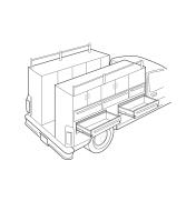 Illustration of slides used for storage in a truck bed