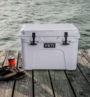 Yeti Tundra Hard-Sided 35 Cooler place on a dock