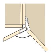 Diagram shows hinge opening 110°