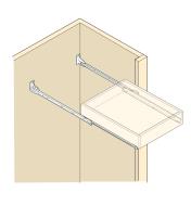 Illustration of a drawer mounted in a cabinet using rear sockets