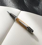 Example of a Sierra Nomad chrome pen turned from a wood blank