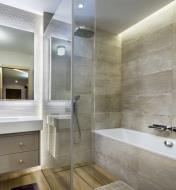 Example of LED lights installed in a bathroom