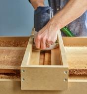 Used with a router sled, a router with a flattening bit flattens a rough wood slab to an even, workable piece