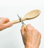 Carving a spoon with a slöjd Knife