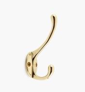 00W8505 - Polished Brass Double Hook
