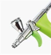 Grex airbrush nozzle with top cup angled forward