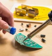 Soldering components to the printed circuit board of the Elenco WEMake robot car
