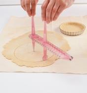 Using the Pastry Compass to cut a circle in rolled-out dough