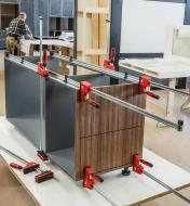 Clamping a cabinet carcass with Bessey K Body REVOlution Parallel Jaw Clamps