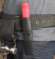 A Hultafors holster chisel worn on a tool belt