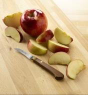 Stainless-Steel Paring Knife on a cutting board beside sliced apples