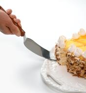 Lifting a slice of cake with the Classic Cake Knife and Server
