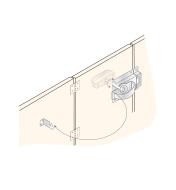 Ghosted illustration shows how the gate latch works when installed