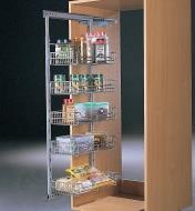 Example of a pantry cabinet made with a Medium Side-Mount Pullout