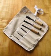 60S1350 - Set of 6 Japanese Dovetail Chisels & Tool Roll