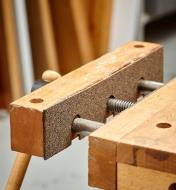 Cork and nitrile-rubber grip liner used to cushion the jaws of a front vise