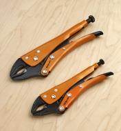 7" and 10" Grip-On locking pliers shown together for size comparison